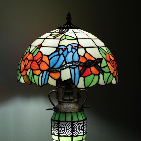 Brilagi - Lampada da tavolo in vetro Tiffany JUNGLE 1xE27/60W/230V + 1xE14/40W