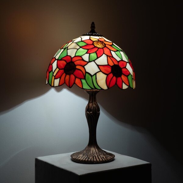 Brilagi - Lampada da tavolo Tiffany in vetro colorato SUNFLOWER 1xE27/60W/230V