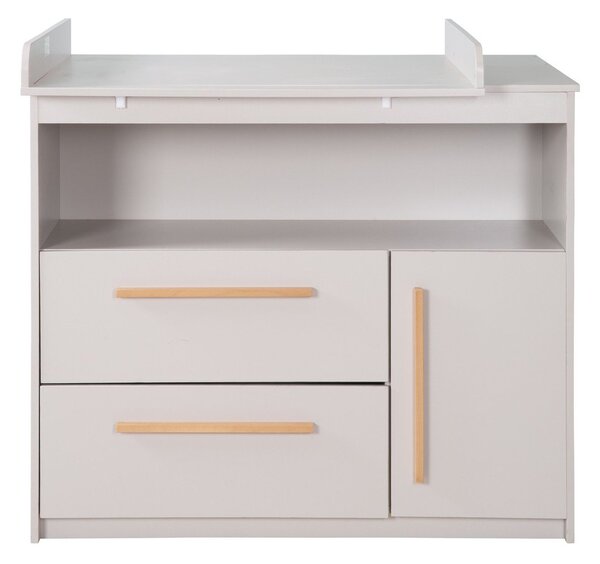 Cassettiera per bambini grigio chiaro con fasciatoio 107x98x75 cm Lea – Roba