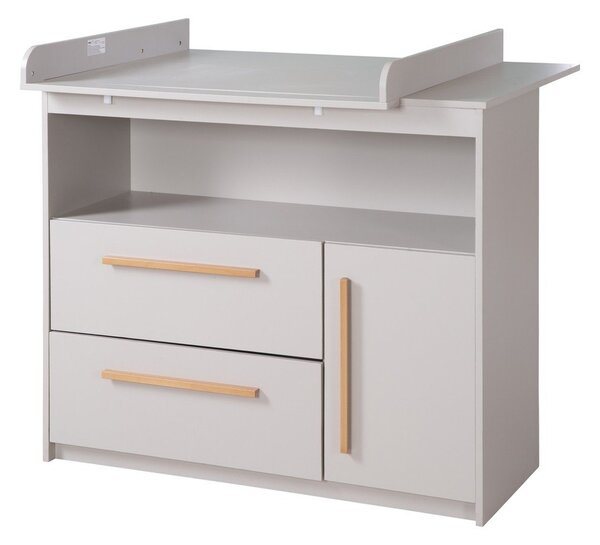 Cassettiera per bambini grigio chiaro con fasciatoio 107x98x75 cm Lea – Roba