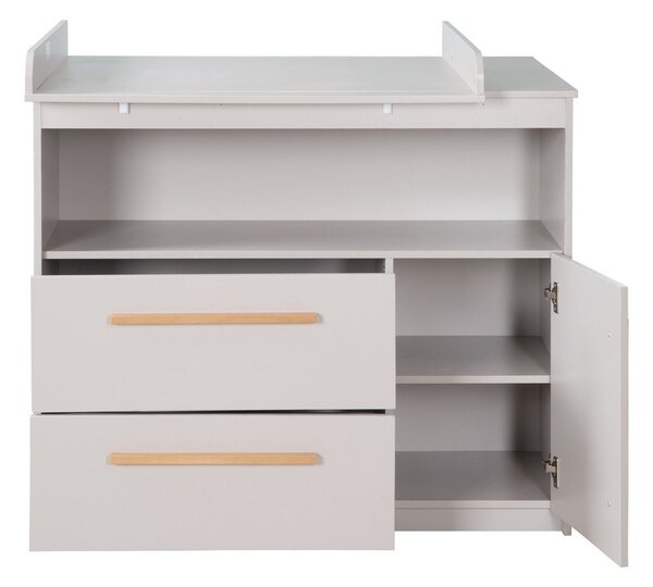 Cassettiera per bambini grigio chiaro con fasciatoio 107x98x75 cm Lea – Roba