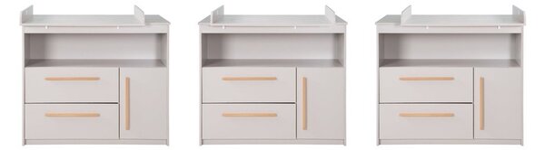 Cassettiera per bambini grigio chiaro con fasciatoio 107x98x75 cm Lea – Roba