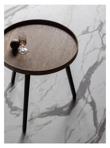 Tavolo pieghevole con piano in frassino decorato, ø 45 cm Mesa - WOOOD