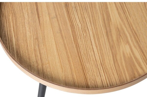 Tavolino beige e nero , ø 78 cm Mesa - WOOOD