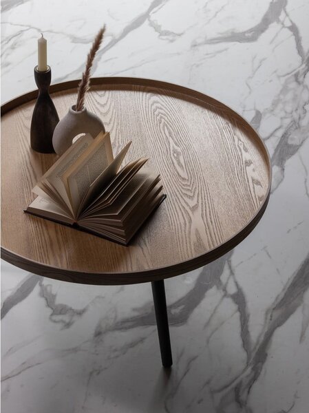Tavolino beige e nero , ø 78 cm Mesa - WOOOD