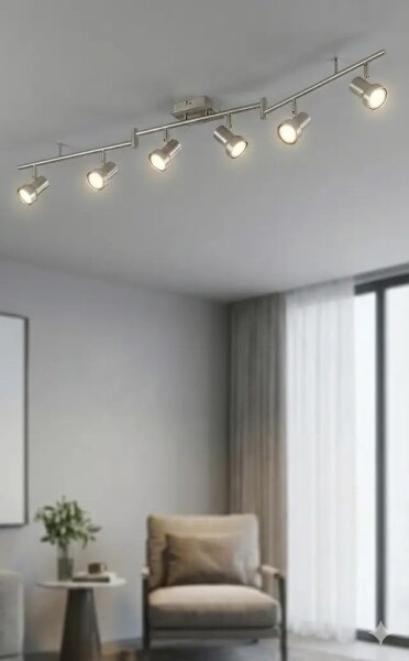 Faretto LED 6xGU10/4,7W/230V cromo opaco