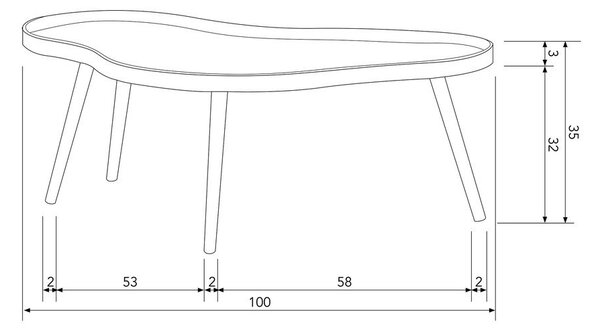 Tavolo contenitore 58x100 cm Mae - WOOOD