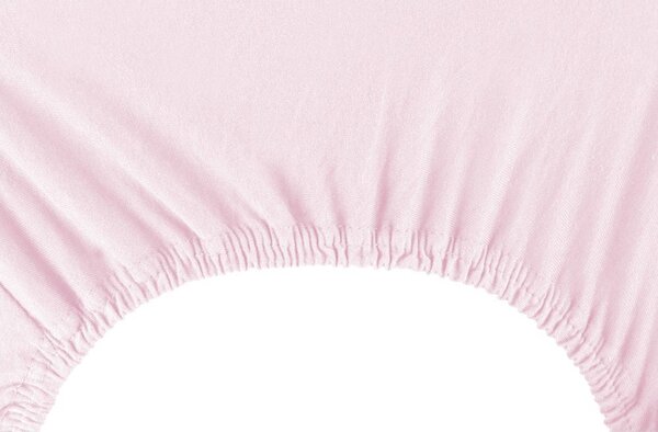 Lenzuolo con angoli rosa chiaro in jersey 140x200 cm Amber – Restilo