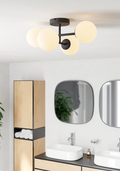 Eglo 902094 - Plafoniera LED per bagno CASTROVIDO 4xG9/4,2W/230V IP44 nero