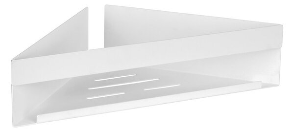 Mensola da bagno senza foratura/ad angolo bianco opaco in acciaio inox con aggancio Turbo-loc Genova – Wenko