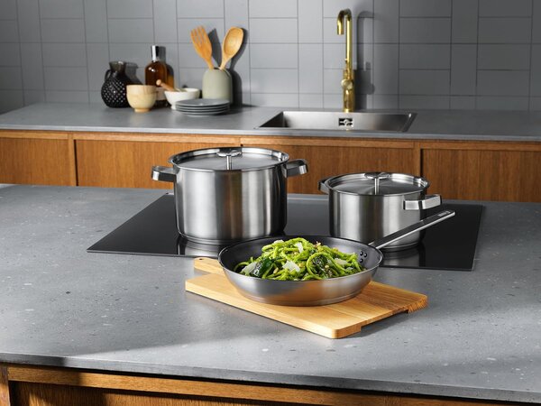 Electrolux Batteria Pentole Induzione 3 Pezzi Antiaderenti in Acciaio Inox - E3SS