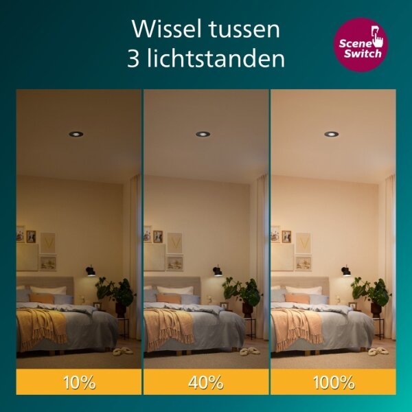 Philips - Set da 3 faretti da incasso LED dimmerabili CILANTRO LED/5W/230V 4000K neri