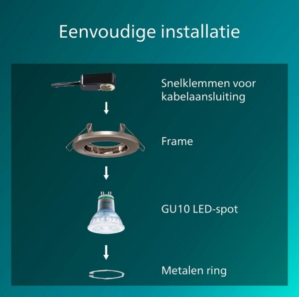 Philips - Set da 3 faretti da incasso PERIDOT 1xGU10/7W/230V argento