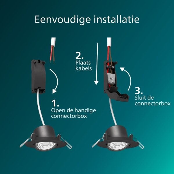 Philips - Set da 3 faretti da incasso LED dimmerabili CILANTRO LED/5W/230V 4000K neri