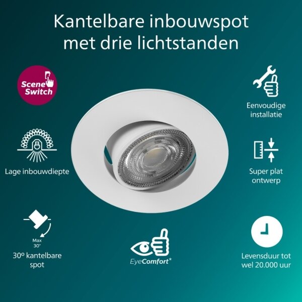 Philips - Faretto da incasso dimmerabile CILANTRO LED/5W/230V 2700K bianco