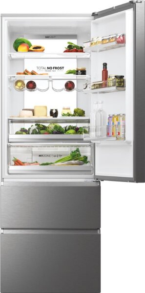 Haier Frigorifero Combinato Tre Porte Capacit 483 litri Classe energetica E Raffreddamento Total No Frost colore Inox - HTW7720ENMP 3D 70 Serie 7
