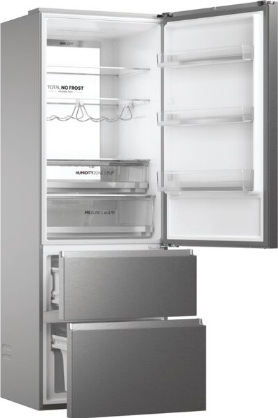 Haier Frigorifero Combinato Tre Porte Capacit 483 litri Classe energetica E Raffreddamento Total No Frost colore Inox - HTW7720ENMP 3D 70 Serie 7