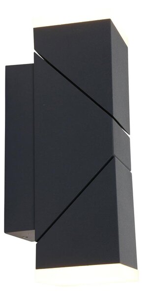 Lampada da esterno a LED, 2 luci, Up & Down, dimmerabile, metallo, nero