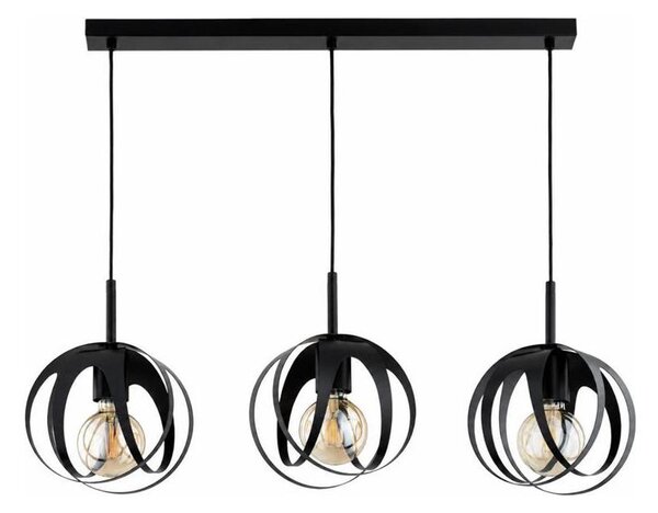 Lampadario a cavo ASANI 3xE27/15W/230V nero