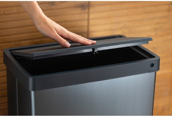 Cestino per la spazzatura grigio touch in plastica riciclata 54 l Verto High - Curver