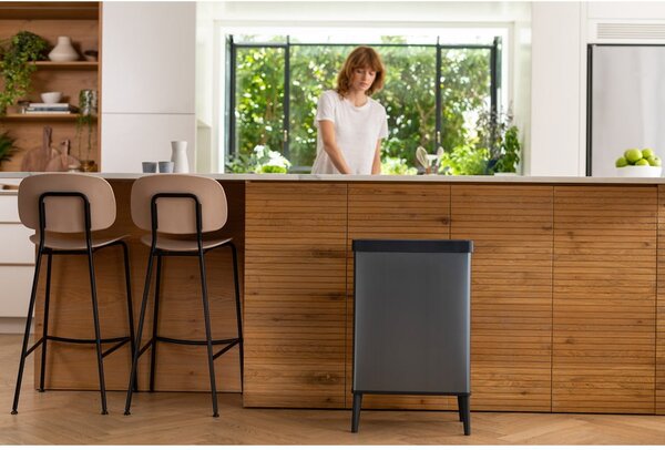 Cestino per la spazzatura grigio touch in plastica riciclata 54 l Verto High - Curver