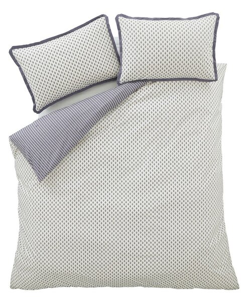 Set copripiumino e federa in percalle di cotone per letto matrimoniale 3 pezzi 200x200 cm Amelie – Bianca