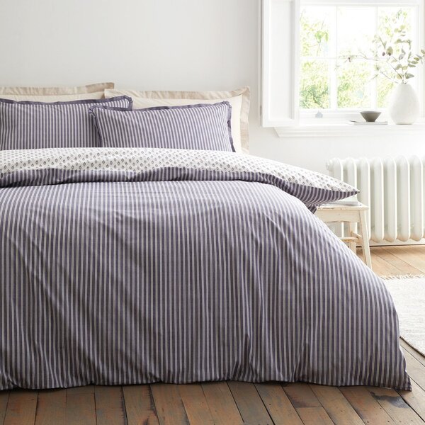 Set copripiumino e federa in percalle di cotone per letto matrimoniale 3 pezzi 200x200 cm Amelie – Bianca