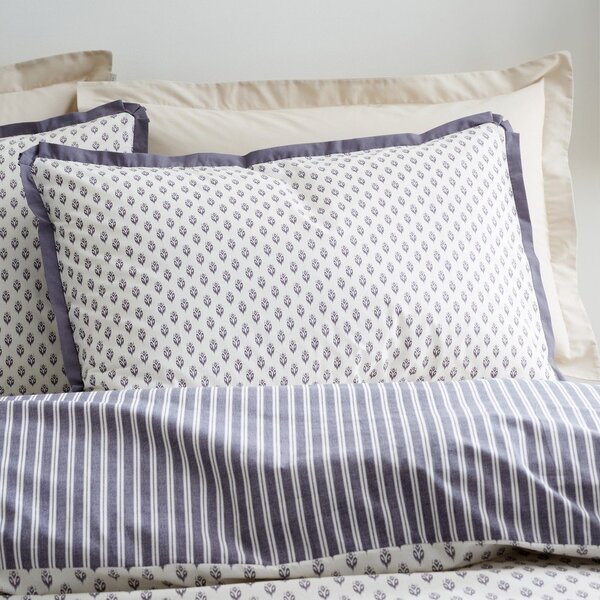 Set copripiumino e federa in percalle di cotone per letto matrimoniale 3 pezzi 200x200 cm Amelie – Bianca