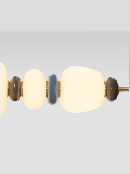 Lampadario LED bianco/dorato in metallo con paralume in porcellana/con paralume in vetro con intensità regolabile Palo – Nova Luce