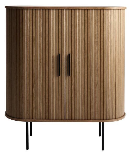 Cantinetta marrone con effetto rovere con ante scorrevoli 100x118x40 cm Nola – Unique Furniture