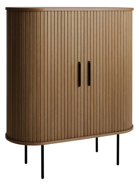 Cantinetta marrone con effetto rovere con ante scorrevoli 100x118x40 cm Nola – Unique Furniture