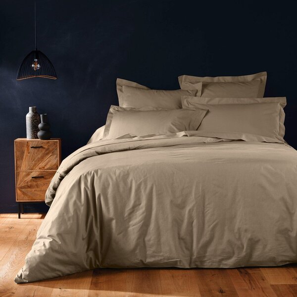 Copripiumino beige in cotone per letto matrimoniale/per letto esteso 240x220 cm Lina – douceur d'intérieur