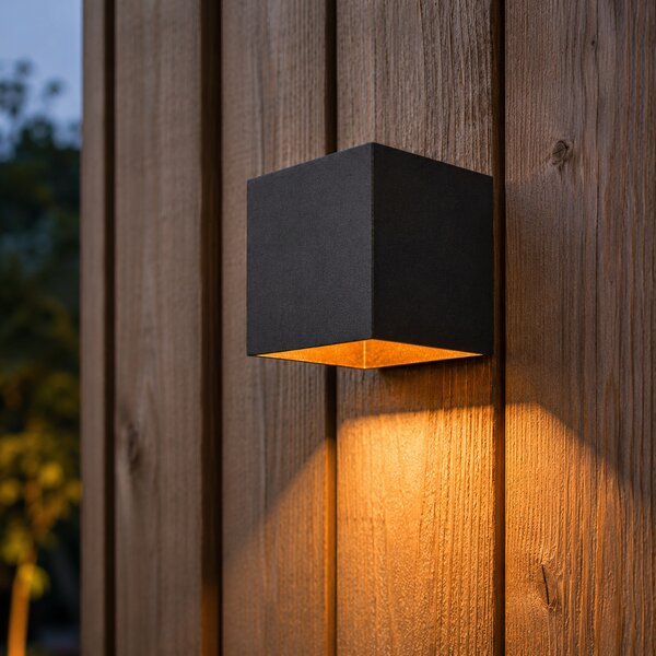 Applique da esterno nera con LED IP65 solare - Charlene
