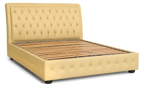 Letto Matrimoniale 160x190 cm Chesterfield Ego Pelle Primo Fiore Premium - Design Iconico e Funzionale