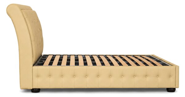 Letto Matrimoniale 160x190 cm Chesterfield Ego Pelle Primo Fiore Premium - Design Iconico e Funzionale