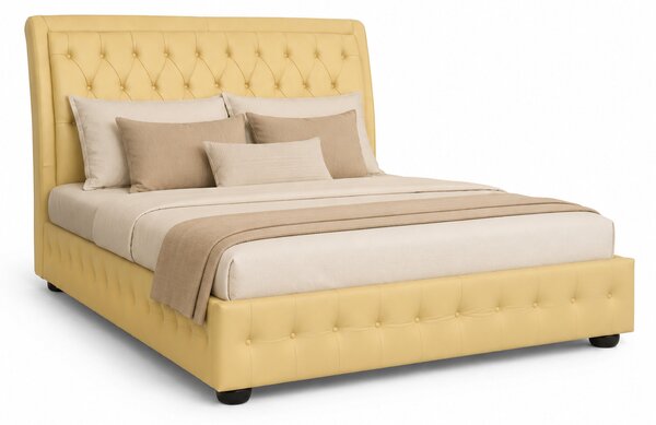 Letto Matrimoniale 160x190 cm Chesterfield Ego Pelle Primo Fiore Premium - Design Iconico e Funzionale