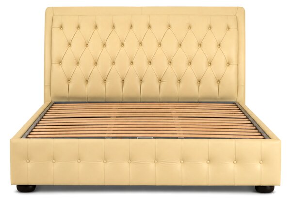 Letto Matrimoniale 160x190 cm Chesterfield Ego Pelle Primo Fiore Premium - Design Iconico e Funzionale