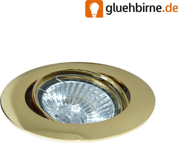 Faretto da incasso orientabile in oro per sorgenti luminose GU10 e GU5.3