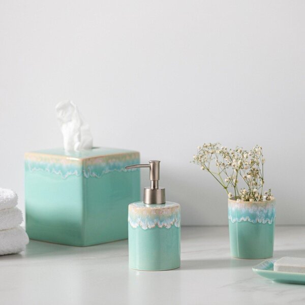 Dispenser per sapone turchese in gres Taormina – Casafina