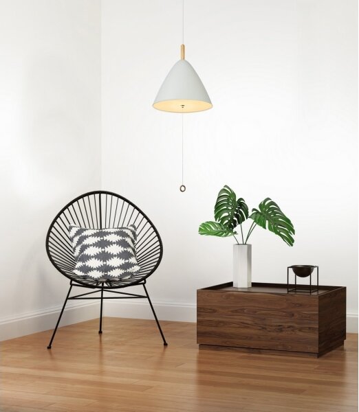 Globo 15325W - Lampadario a sospensione con filo PURA 3xE27/60W/230V