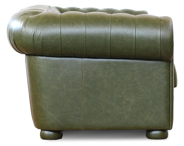 Divano Chesterfield Pelle Fiore verde inglese
