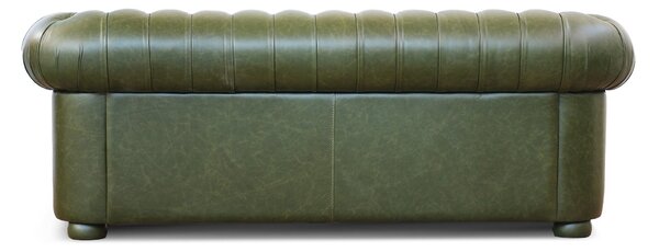 Divano Chesterfield Pelle Fiore verde inglese
