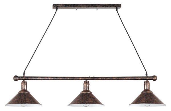 Brilagi - Lampadario a cavo FORGE 3xE27/60W/230V rame/patina