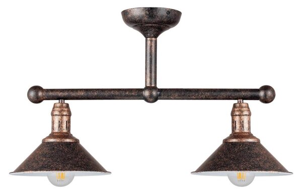 Brilagi - Lampadario su asta FORGE 2xE27/60W/230V rame/patina