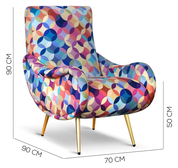 Poltrona Miss tessuto multicolor
