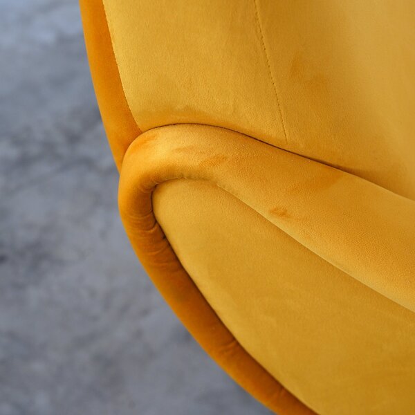 Poltrona Miss velluto giallo mostarda