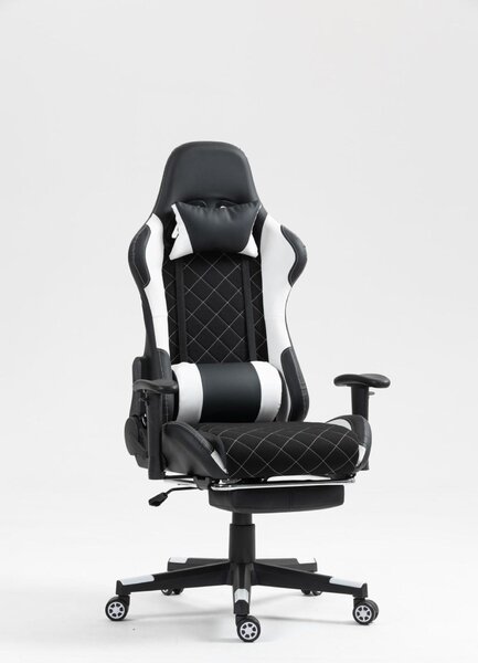 Sedia da gaming ergonomica con poggiapiedi