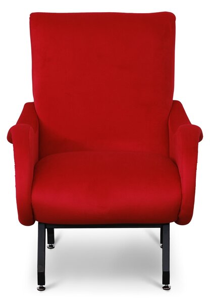 Poltrona Miss velluto rosso struttura nera