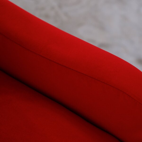 Poltrona Miss velluto rosso struttura nera