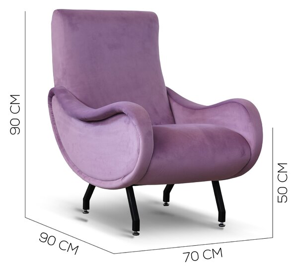 Poltrona Miss velluto lilla